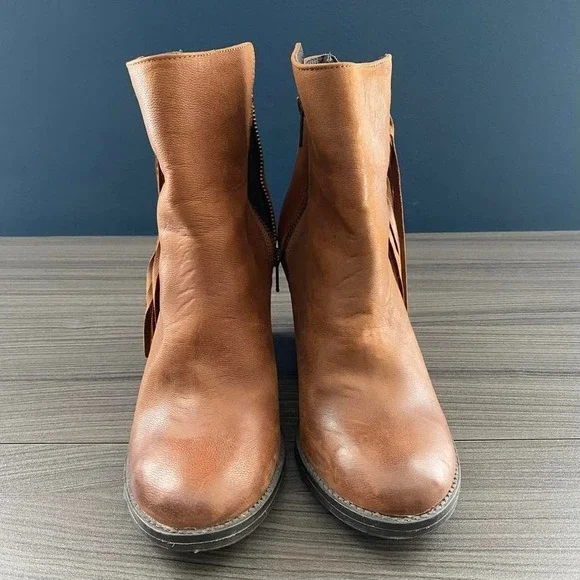 Steve Madden Women's  Woodstock western  Fringe Ankle Boots brown Leather Size 7 - Picture 3 of 8